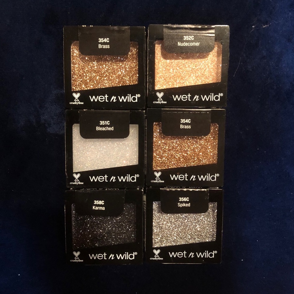 Six Wet N Wild Glitter Eyeshadow Monos